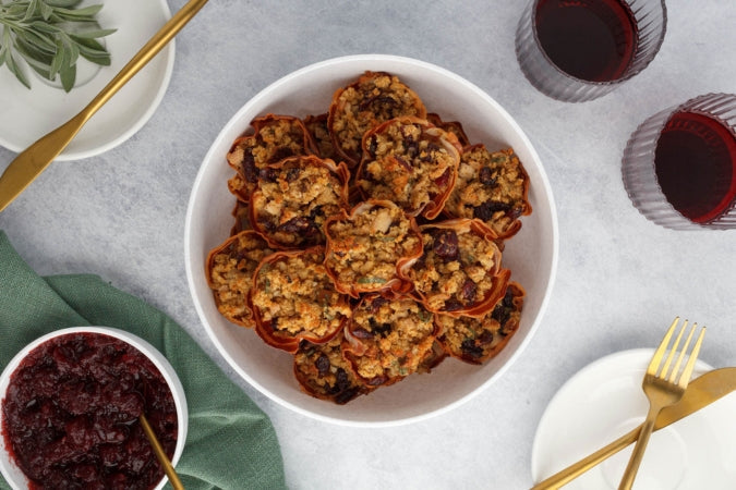 Turkey, Cranberry & Pancetta Stuffing Cups