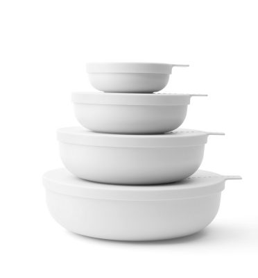 Styleware reusable nesting bowls in salt, microwave and dishwasher safe, seal tight, stackable, nesting. Designed and made in Australia, available in 4-piece, 2-piece sets and for individual purchase. Make the everyday anything but.