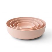 Styleware reusable nesting bowls in blush, microwave and dishwasher safe, snap-tight, stackable, nesting. Designed and made in Australia, available in 4-piece, 2-piece sets and for individual purchase. Make the everyday anything but.