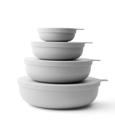 Styleware reusable nesting bowls in Smoke, microwave and dishwasher safe, snap-tight, stackable, nesting. Designed and made in Australia, available in 4-piece, 2-piece sets and for individual purchase. Make the every day anything but.