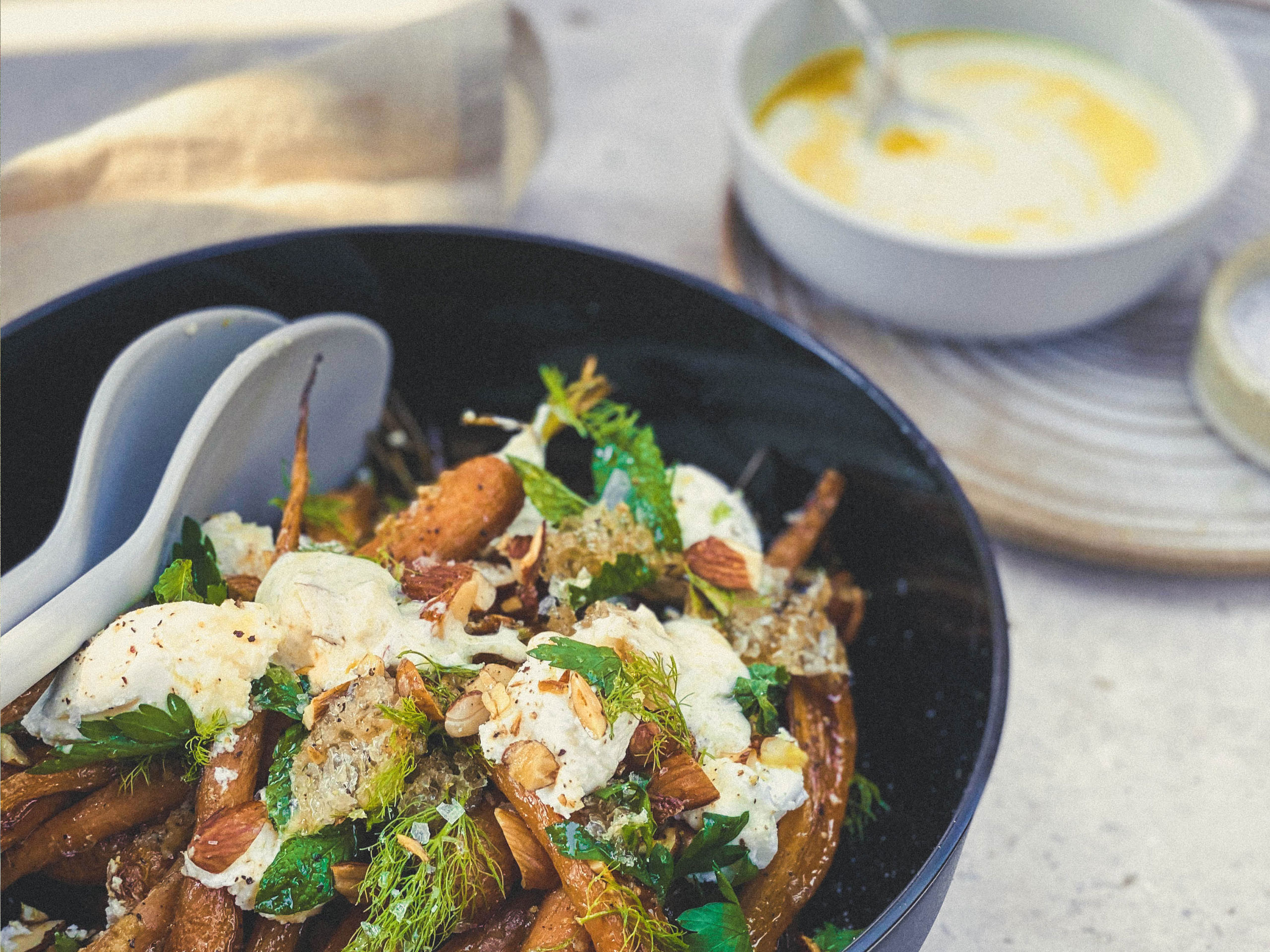 Style Files From Our Kitchen Roasted Honey Carrot Salad. Never underestimate the humble carrot! This punchy salad really surprises with soft and crunchy textures, and sweet and salty balance.