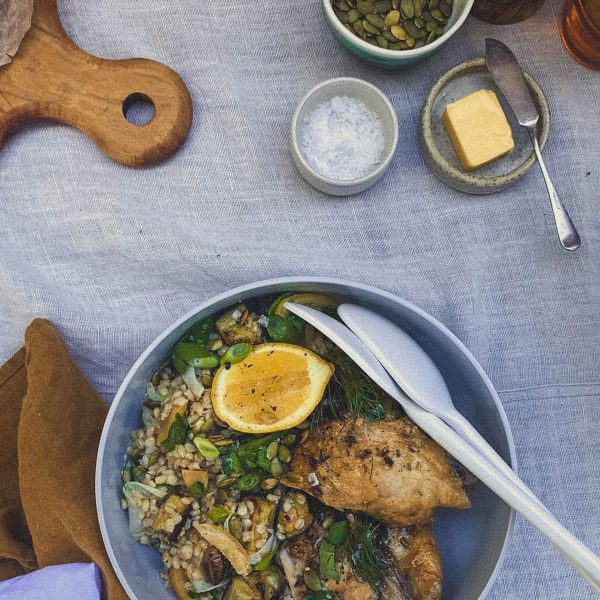 Styleware Style Files From Our Kitchen. "Roast chicken lends itself so well to the flavours of lemon, herbs and butter in this summer salad." Perfect for picnicking in our Nesting Bowls.