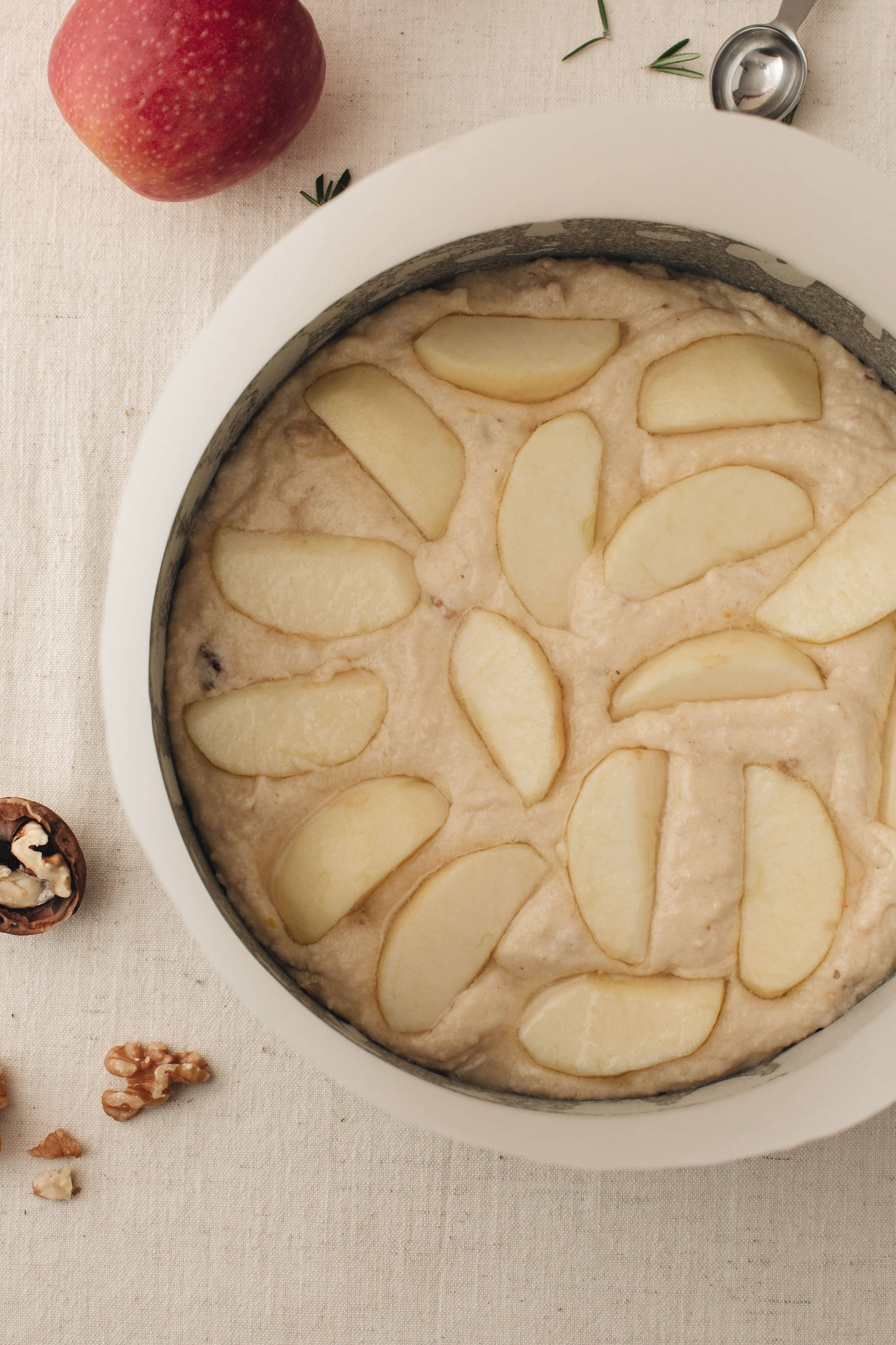 Apple, walnut and olive oil cake. The perfect Sunday afternoon tea, served and stored in Nesting Bowls by Styleware.