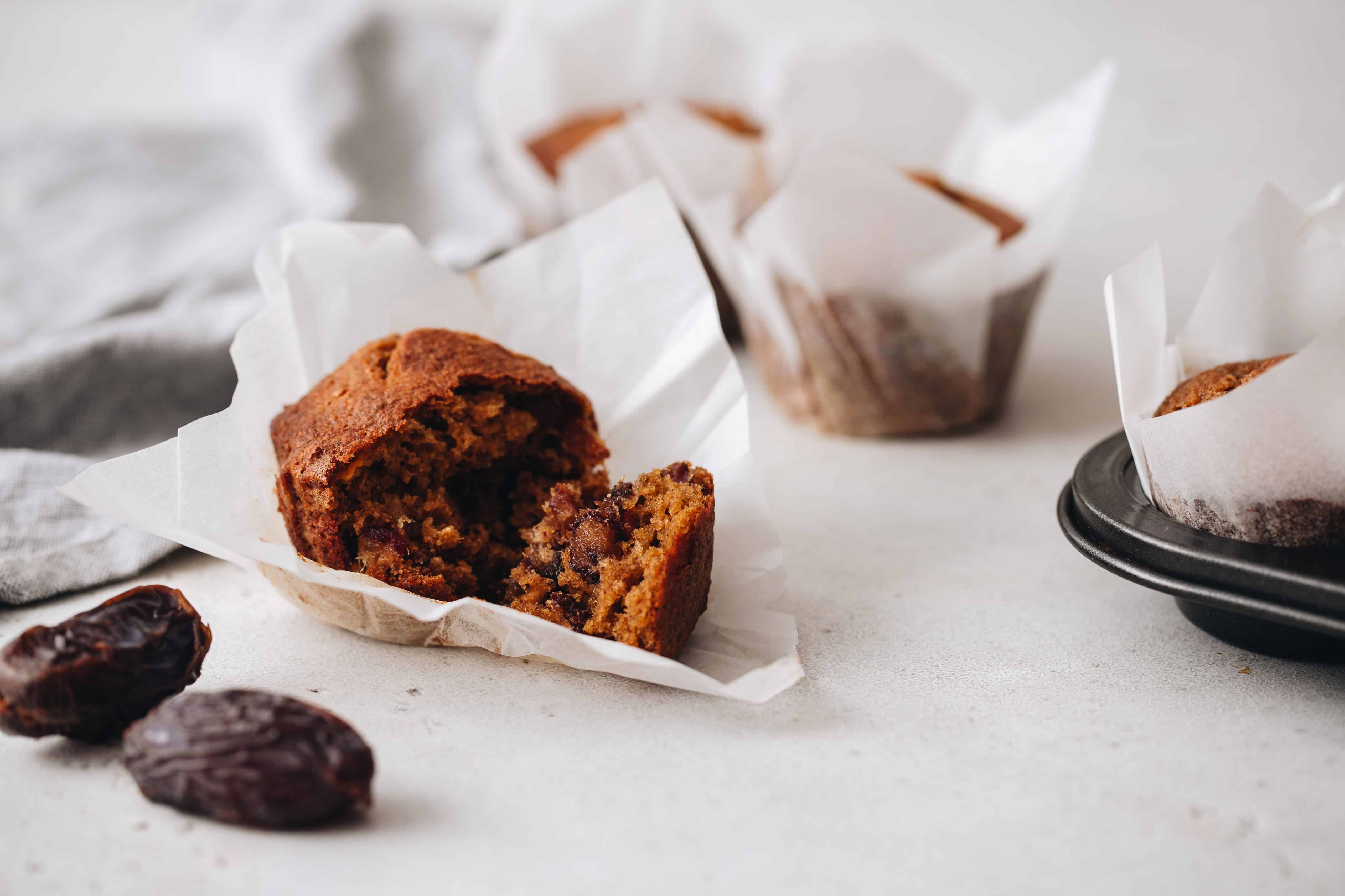 Pumpkin and date muffins, the perfect breakfast on the go, afternoon pick me up or perfect picnic food treat.