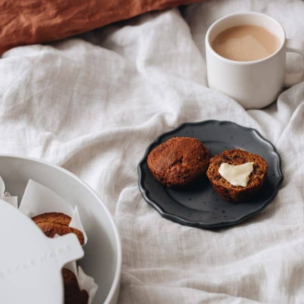 Pumpkin and date muffins perfect for breakfast in bed or on the run in a styleware container.