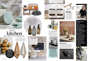 Styleware Press Feature, Eucalyptus nesting bowls featured in Inside Out September '22 Kitchen News. 
