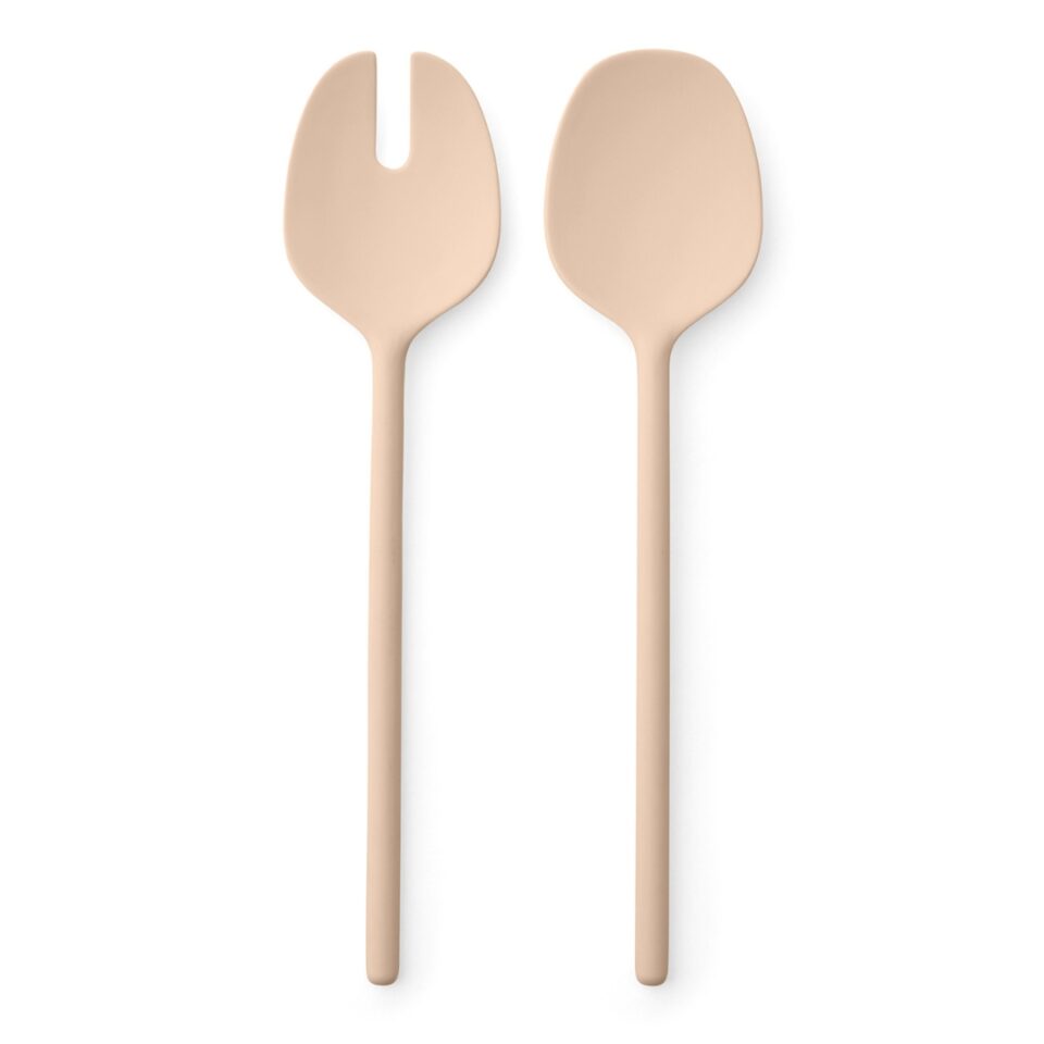 Salad server set in new Biscotti. Elevate your next dinner, picnic or party.