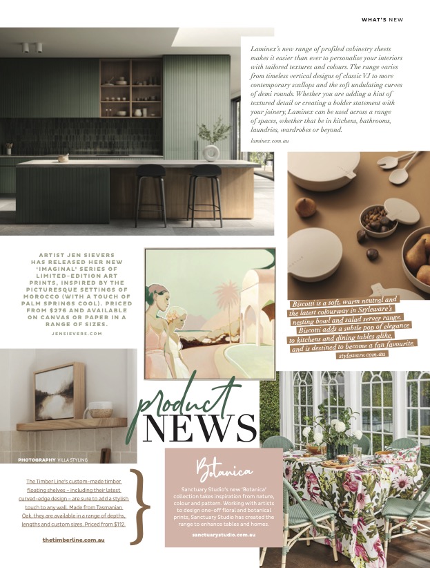 Styleware Press feature, Biscotti nesting bowls featured in Adore Home Magazine Spring edition 2023. 