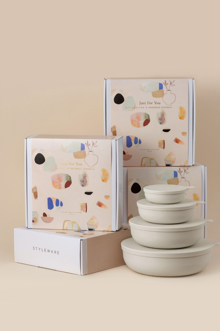 Styleware x Prudence De Marchi Limited Edition Art Series 4-Piece Nesting Bowl Collections "Just For You"